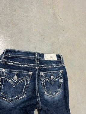 Miss Me Dark Blue Bootcut Jeans with Embroidered Back Pockets